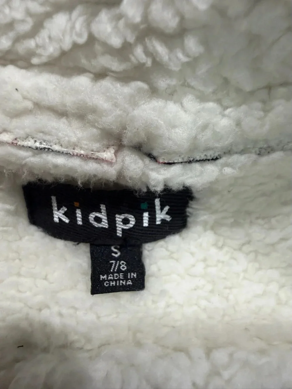 Kidpik Girls S 7/8 Floral Moto Jacket Sherpa Collar Black Y2K Whimsical